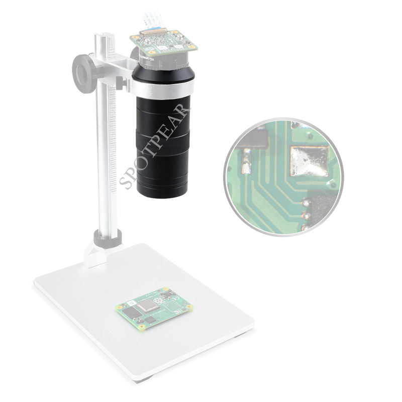 Raspberry Pi Hq Camera Microscope Lens - Raspberry Pi Industrielles 100X Mikroskop-Objektiv, C/CS-Mount,